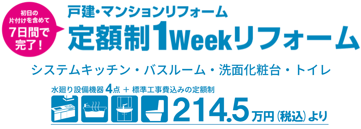 定額制1weekリフォームパック